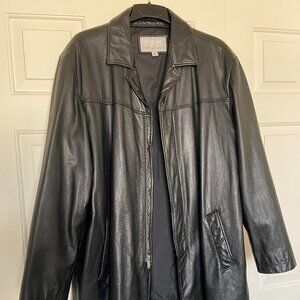 Mens Black Leather Coat